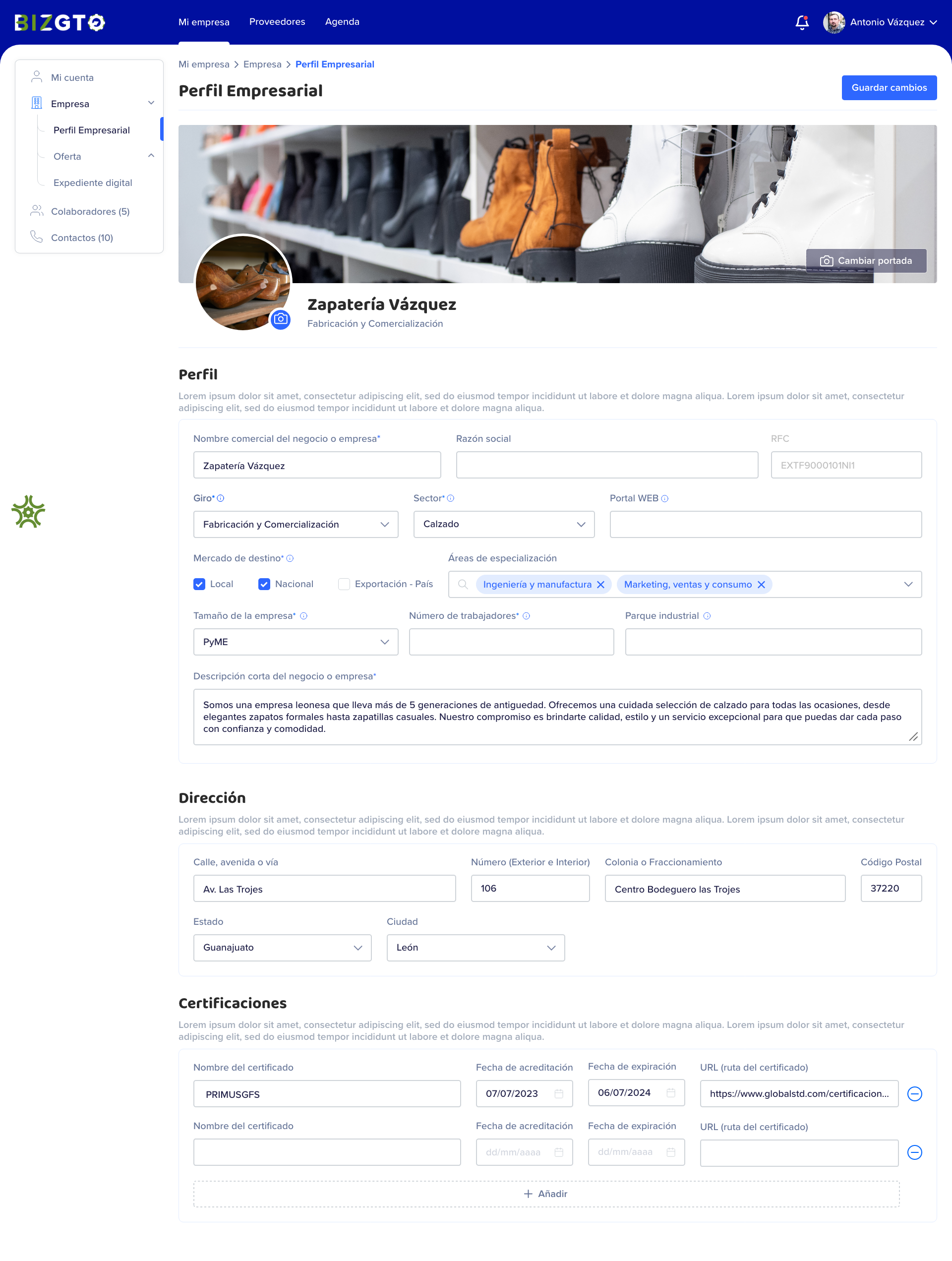 BizGTO - Plataforma de Inteligencia de Negocios - Vista 1