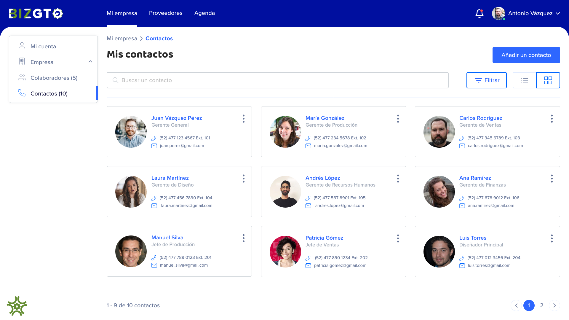 BizGTO - Plataforma de Inteligencia de Negocios - Vista 5